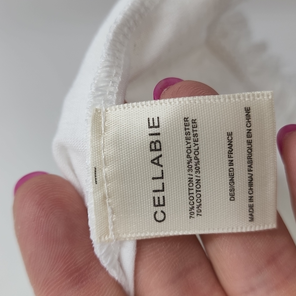 Nwt Cellabie white leopard sleeve fringe top - Picture 6 of 6
